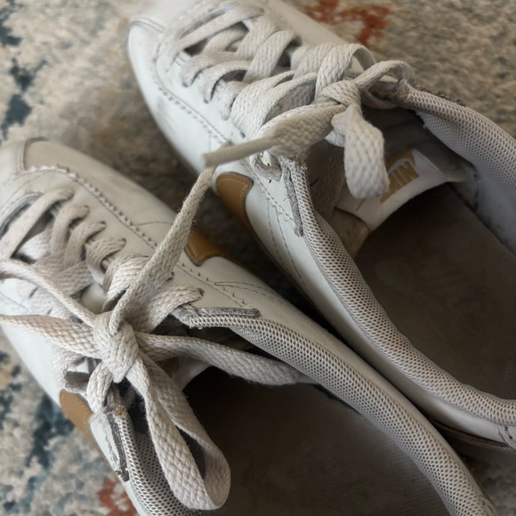 Nike Women's Cortez Sneakers in Off White and Gold - Picture 10 of 12